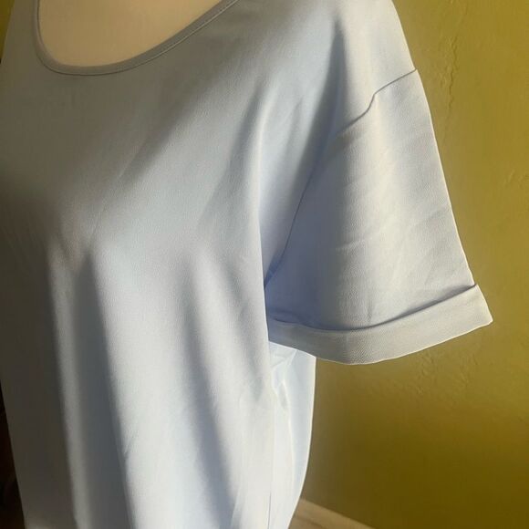 Express Blue Fitted Short Sleeve T-Shirt - Picture 2 of 6